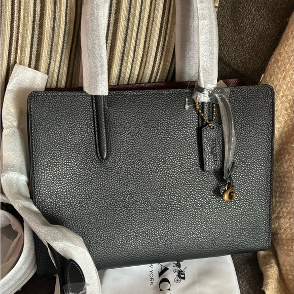 Authentic COACH 1941 pebbled leather 3 compartments 2way zip Satchel/Crosby - Picture 3 of 16